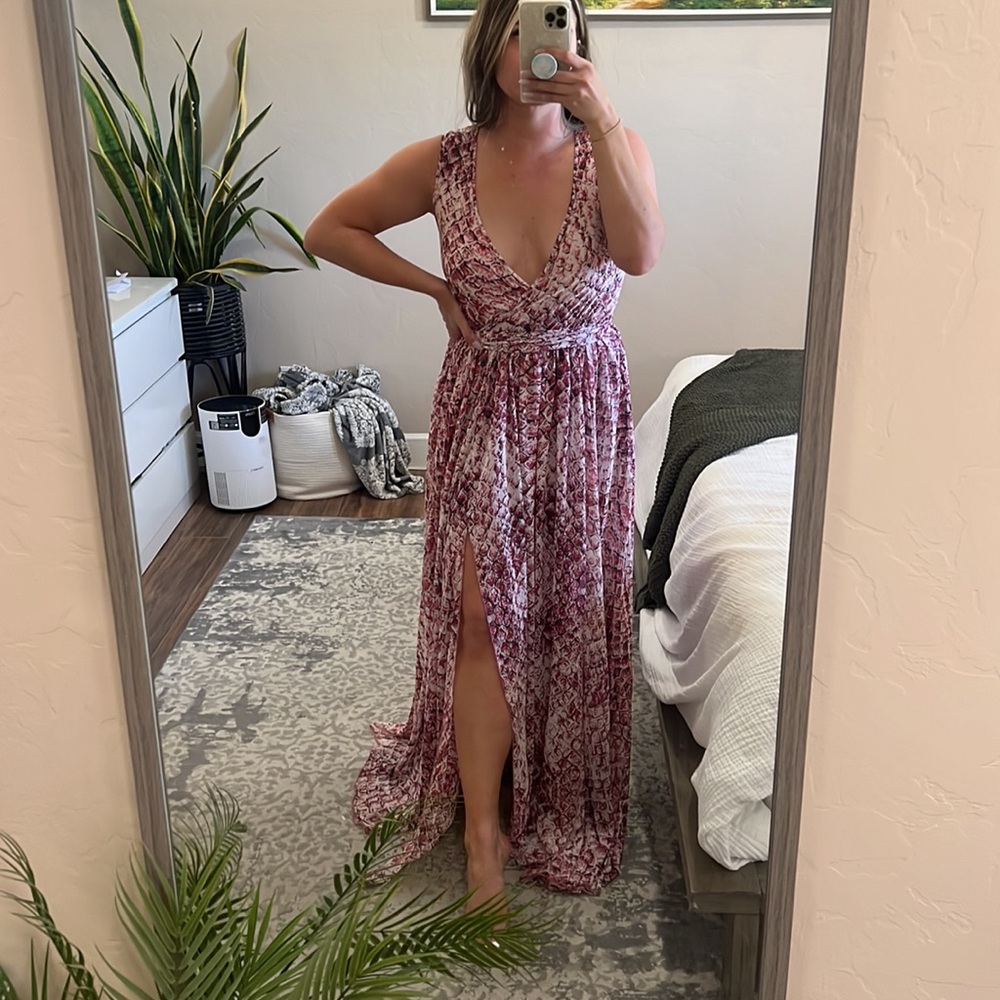 Vici pink snakeskin print maxi dress